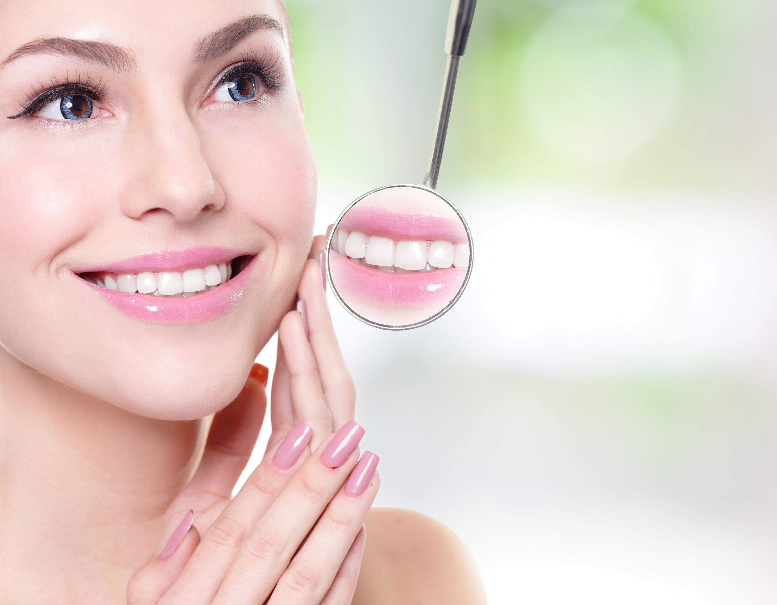 an image of a dental patient getting porcelain veneers.